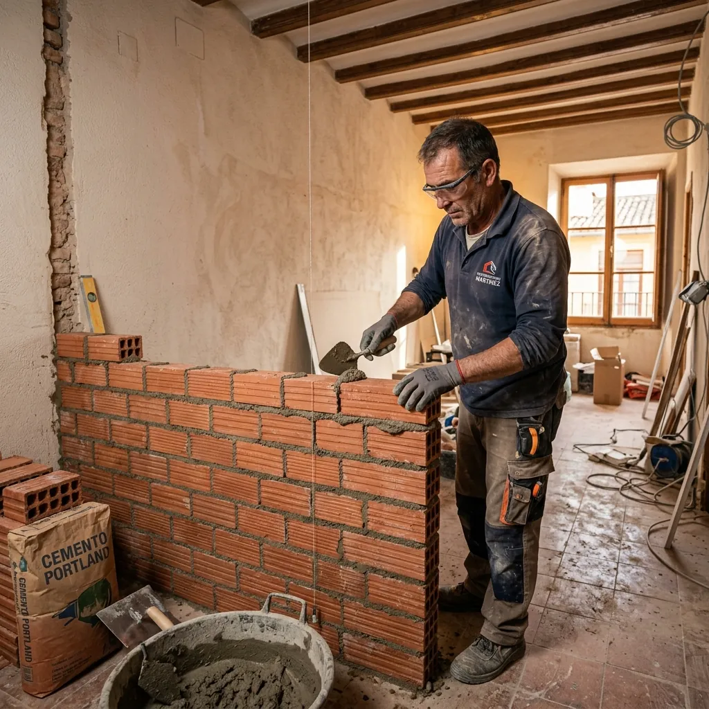 Instalación de tabique de pladur en reforma de piso en Santander