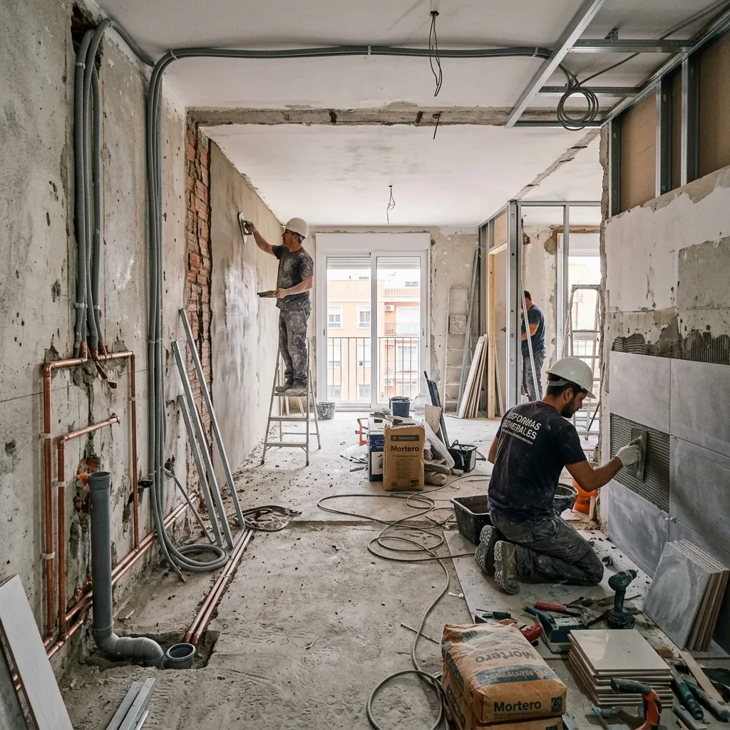 Reforma integral en progreso en piso de Santander - plazos y fases
